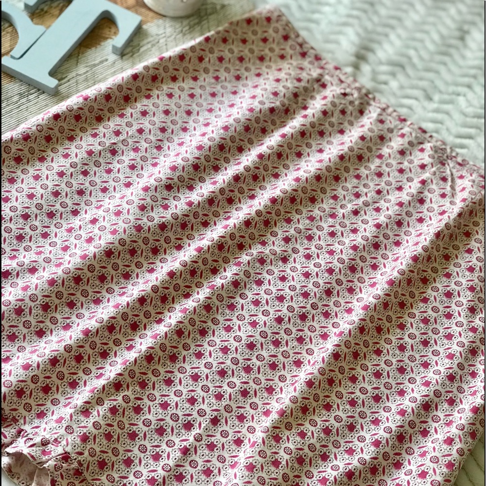 J Crew Cotton Daisy Print Skirt With Ruffle Trim - Picture 2 of 6
